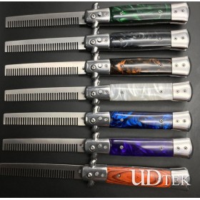 Stainless steel spring folding comb knife pet tool gift no logo UD19016